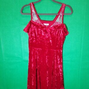 Dressfo Women's Gothic Velvet Red Dress Size Medium NWT Grunge Y2K Retro Eerie